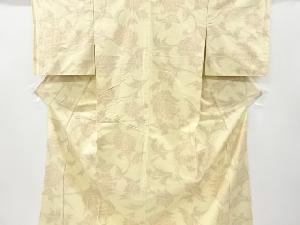 リサイクル　花唐草模様織り出し十日町紬着物